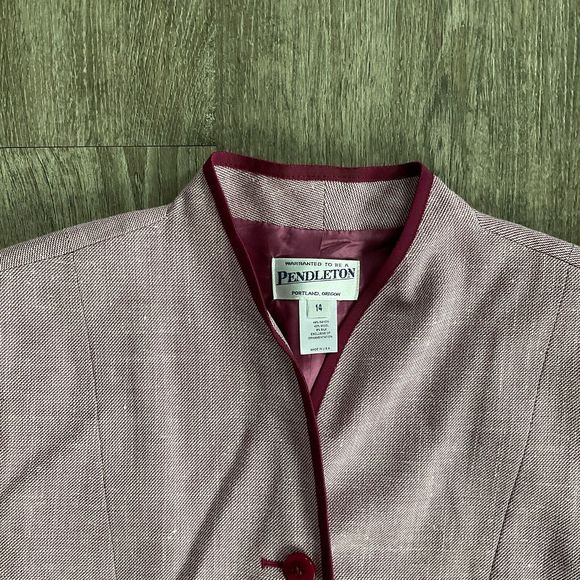 PENDLETON Women Suit Jacket Size 14 4 Front Buttons‎ Pockets Lined USA - Picture 2 of 7